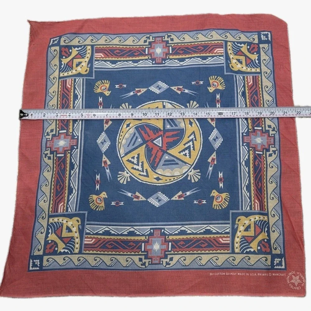 Vintage Wamcraft 21X20 Bandana Southwestern Native American Thunderbird RN 14193